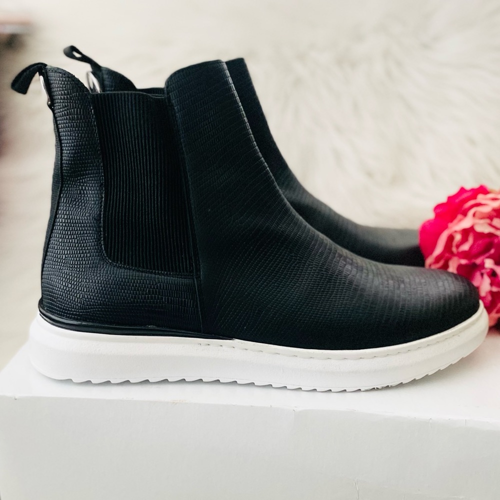 Karl Lagerfeld Paris Lizard Embossed High Top Sneakers